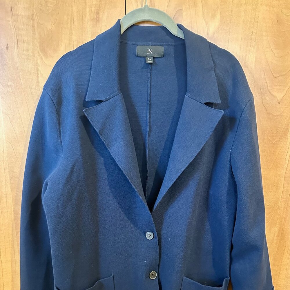 Banana Republic Navy Knit Unstructured Blazer Size XL